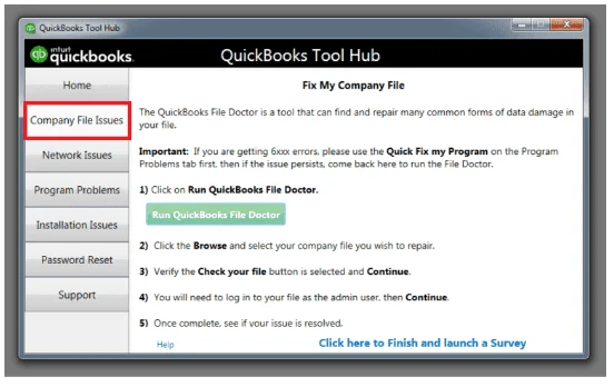 Run QuickBooks File Doctor
