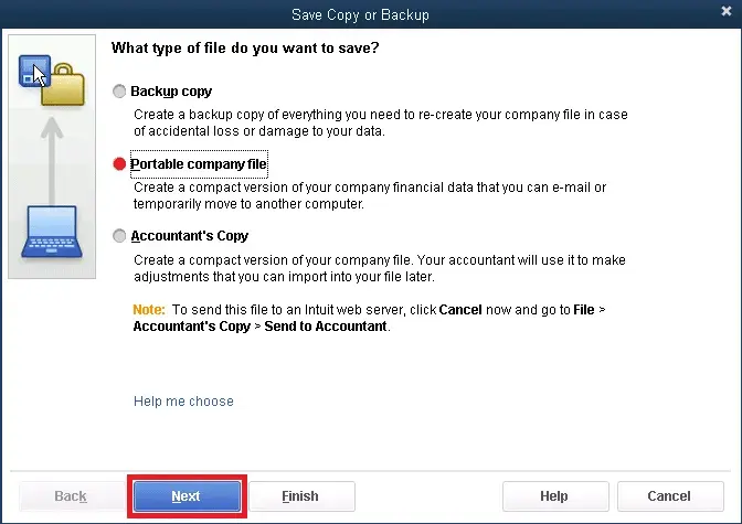 Portable Company File Screenshot