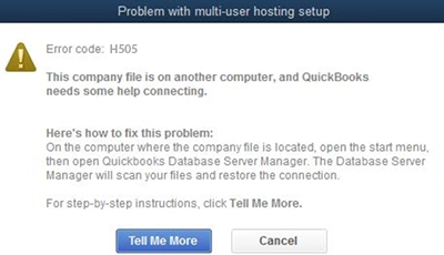 QuickBooks Error H505 Screenshot