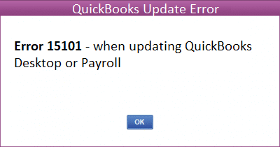 QuickBooks Error 15101 Screenshot